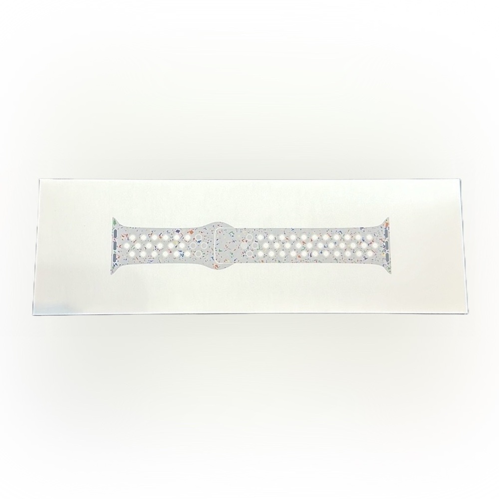Nike White Perforated Sport Band with Iridescent Accents